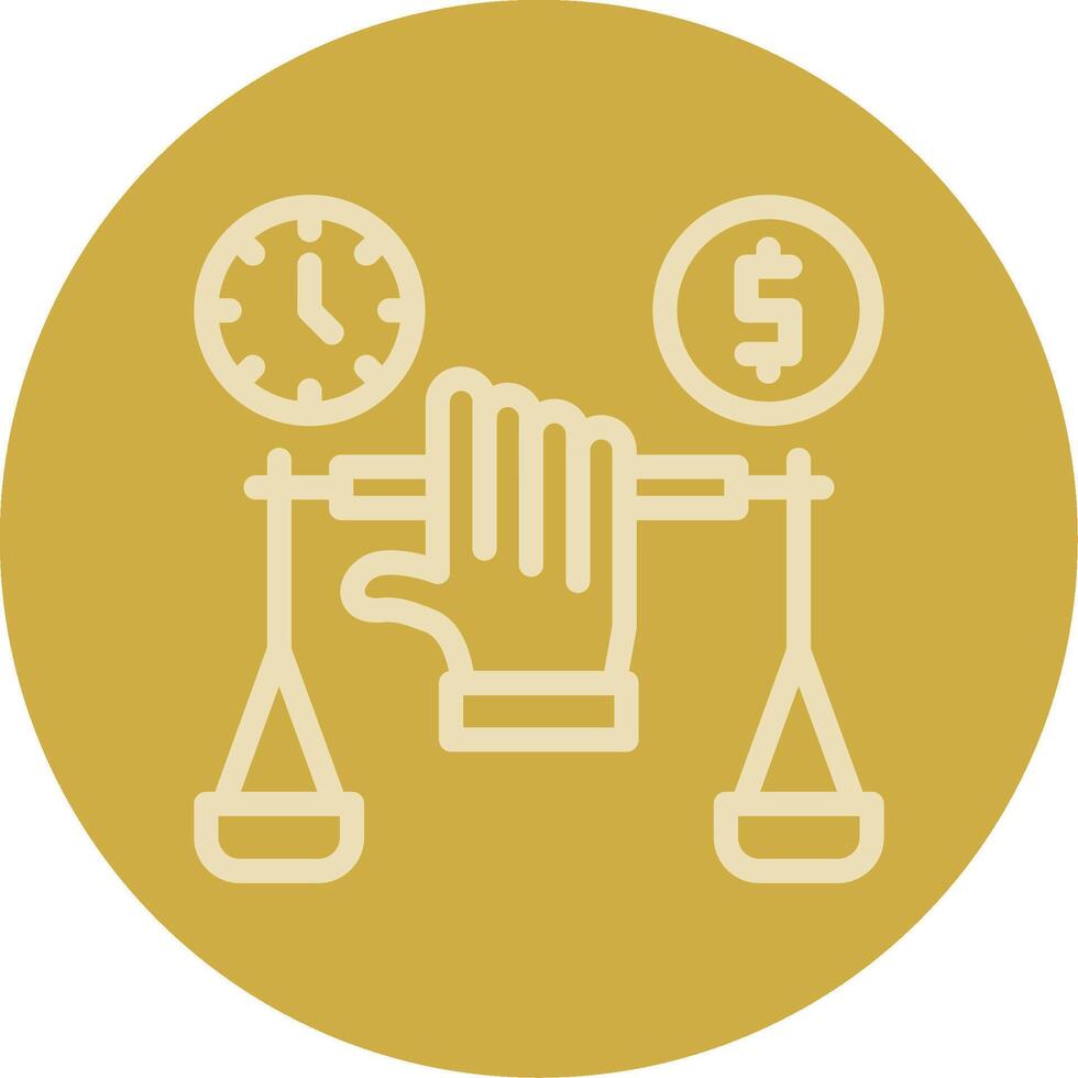 Hand holding a balance scale for negotiation Line Multi color Icon vector