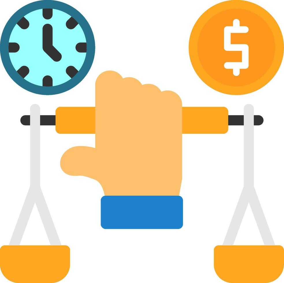 Hand holding a balance scale for negotiation Flat Icon vector