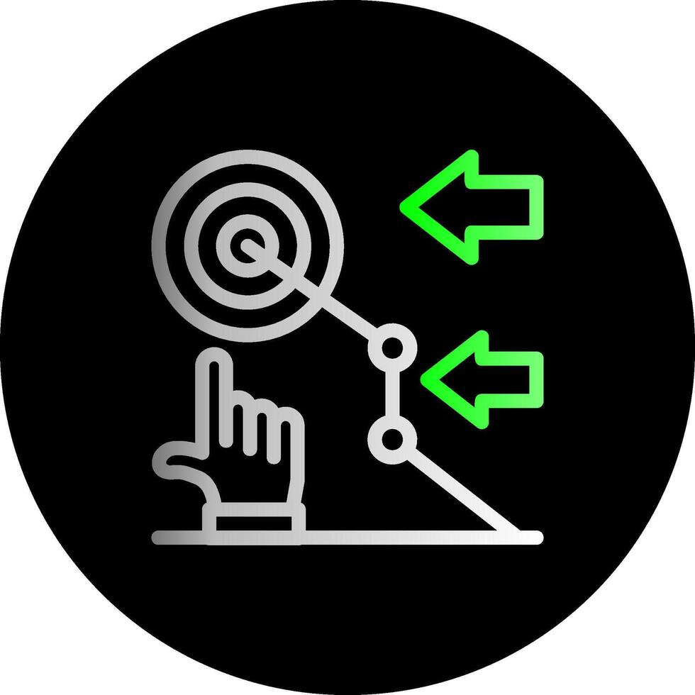 Hand with a target for goal setting Dual Gradient Circle Icon vector
