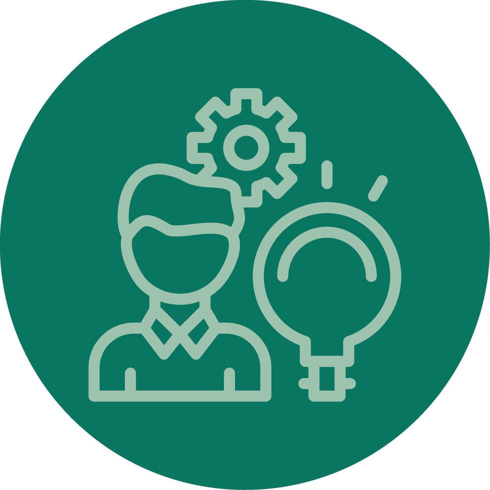 Person with a lightbulb for innovation Line Multi color Icon vector