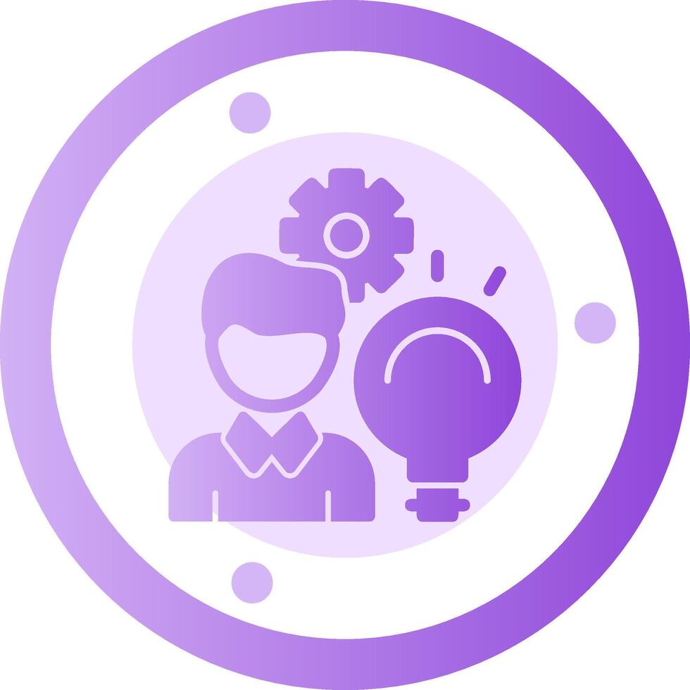 Person with a lightbulb for innovation Glyph Gradient Icon vector