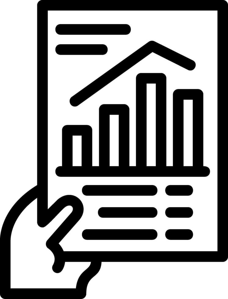 Hand holding a chart indicating progress Line Icon vector