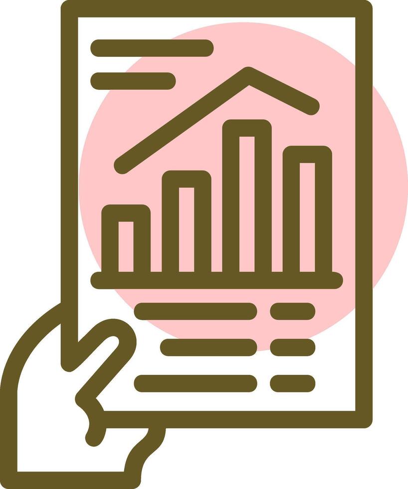 Hand holding a chart indicating progress Linear Circle Icon vector