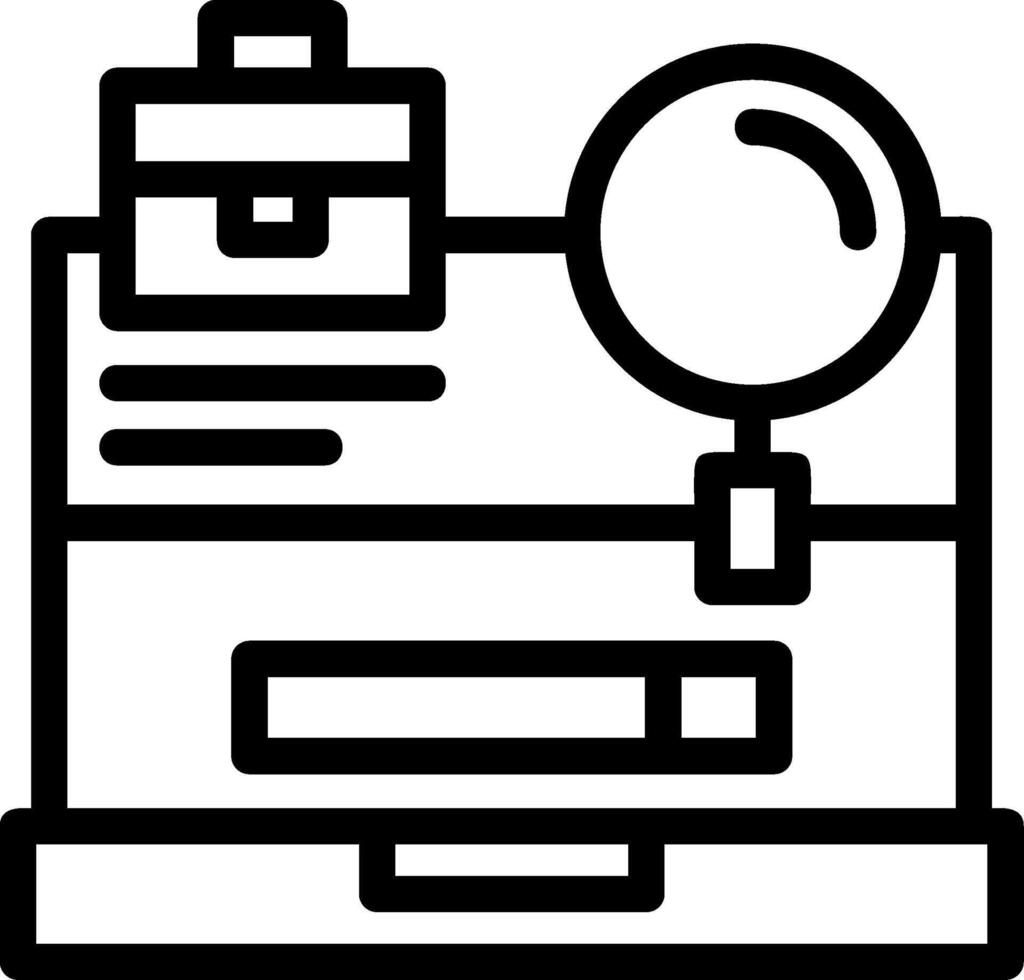 Laptop with a Job Search button Line Icon vector