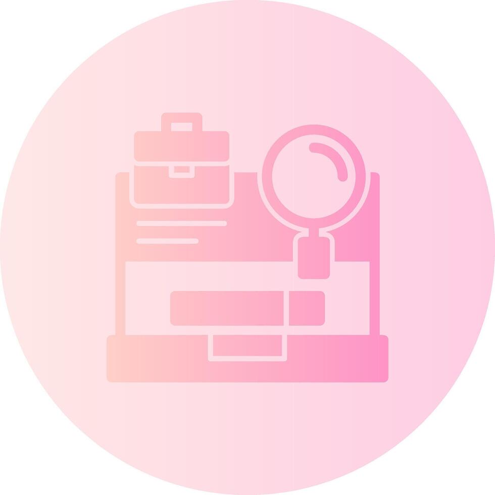 Laptop with a Job Search button Gradient Circle Icon vector