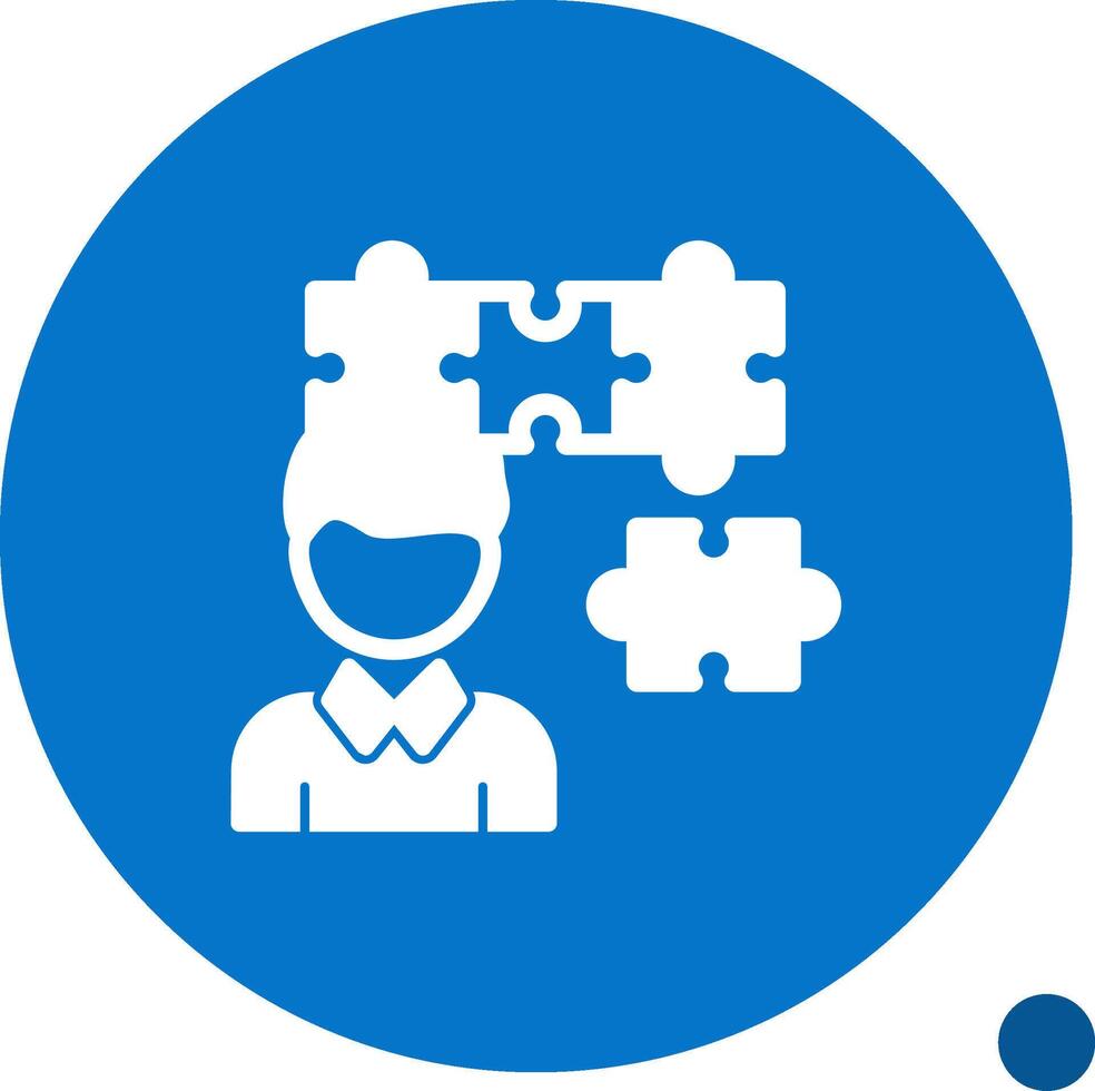 Person with a puzzle piece for fit Glyph Shadow Icon vector
