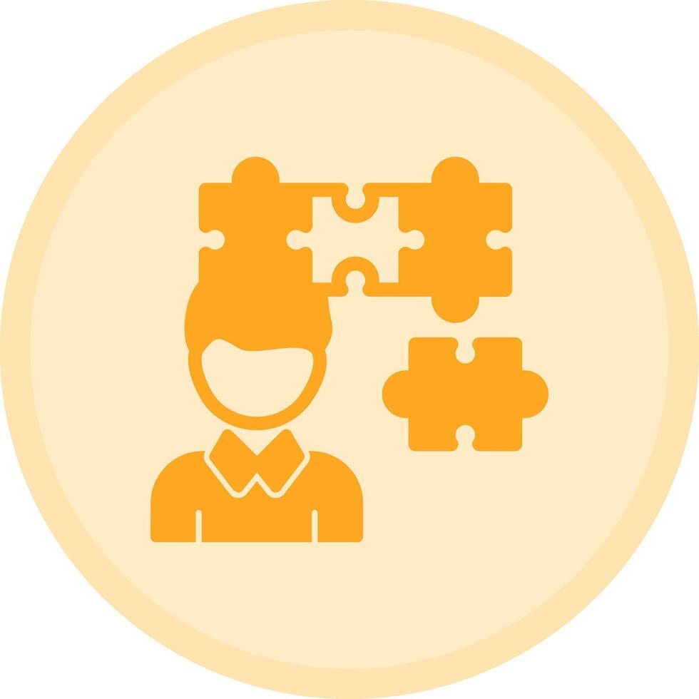 Person with a puzzle piece for fit Multicolor Circle Icon vector