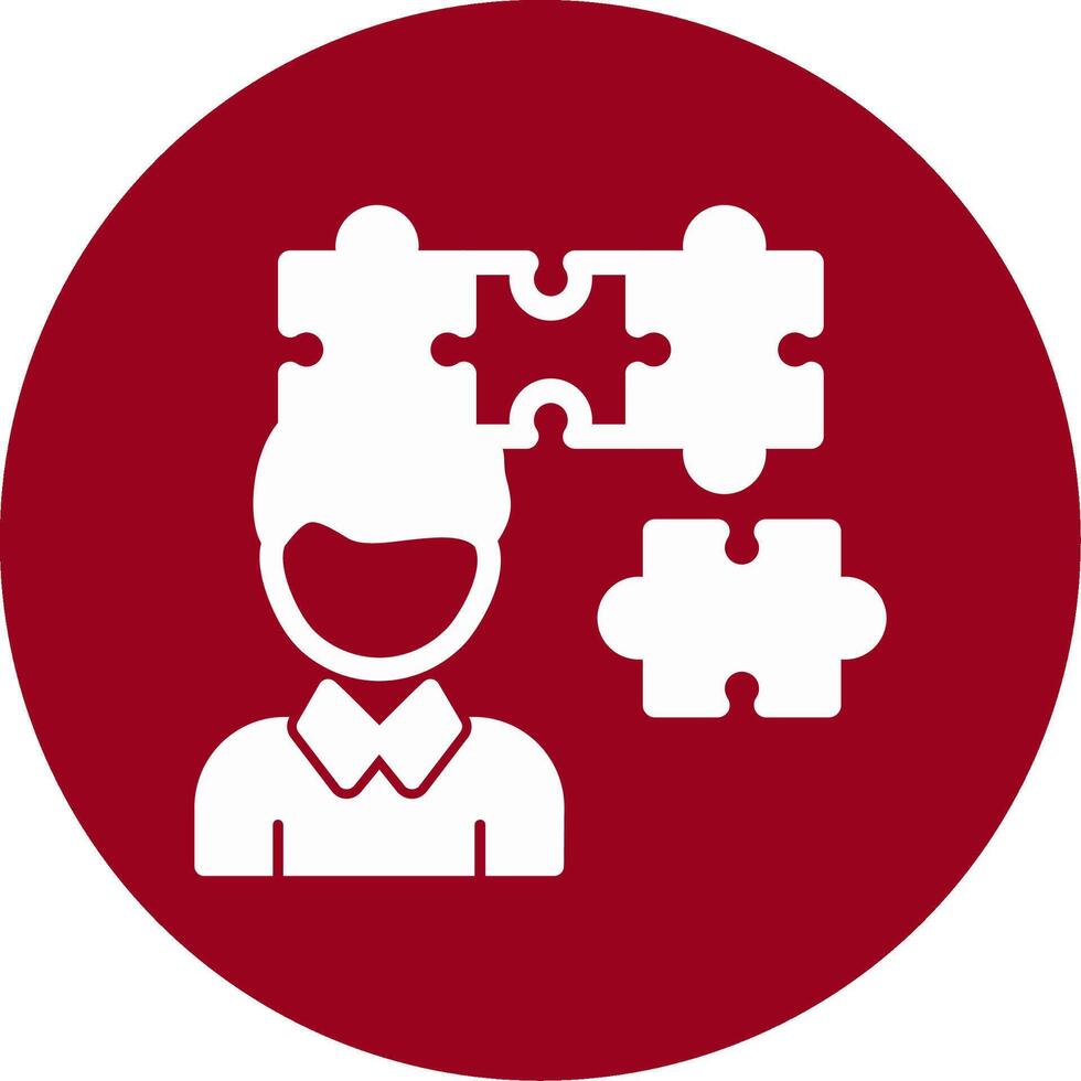 Person with a puzzle piece for fit Glyph Circle Icon vector