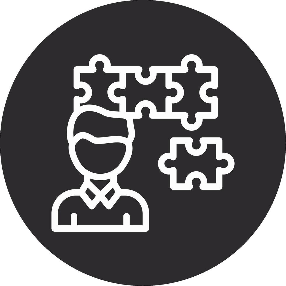 Person with a puzzle piece for fit Inverted Icon vector