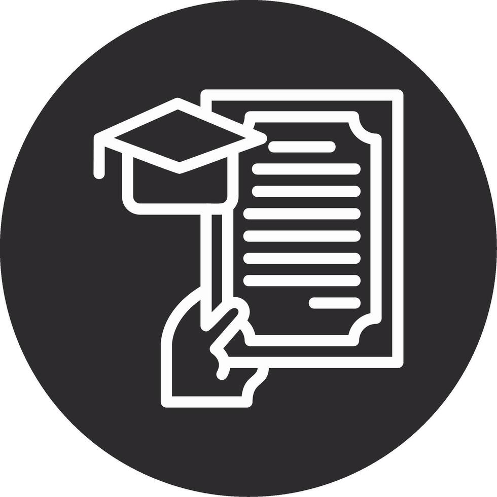 Hand holding a diploma for education Inverted Icon vector