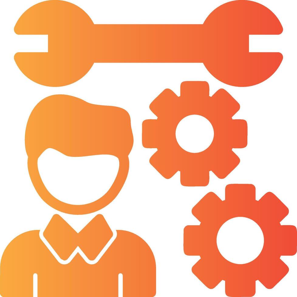 Person with a wrench for skills Solid Multi Gradient Icon vector