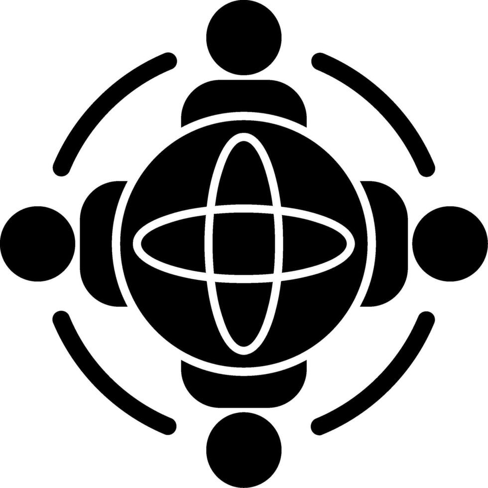 globo con personas simbolizando global oportunidades glifo icono vector