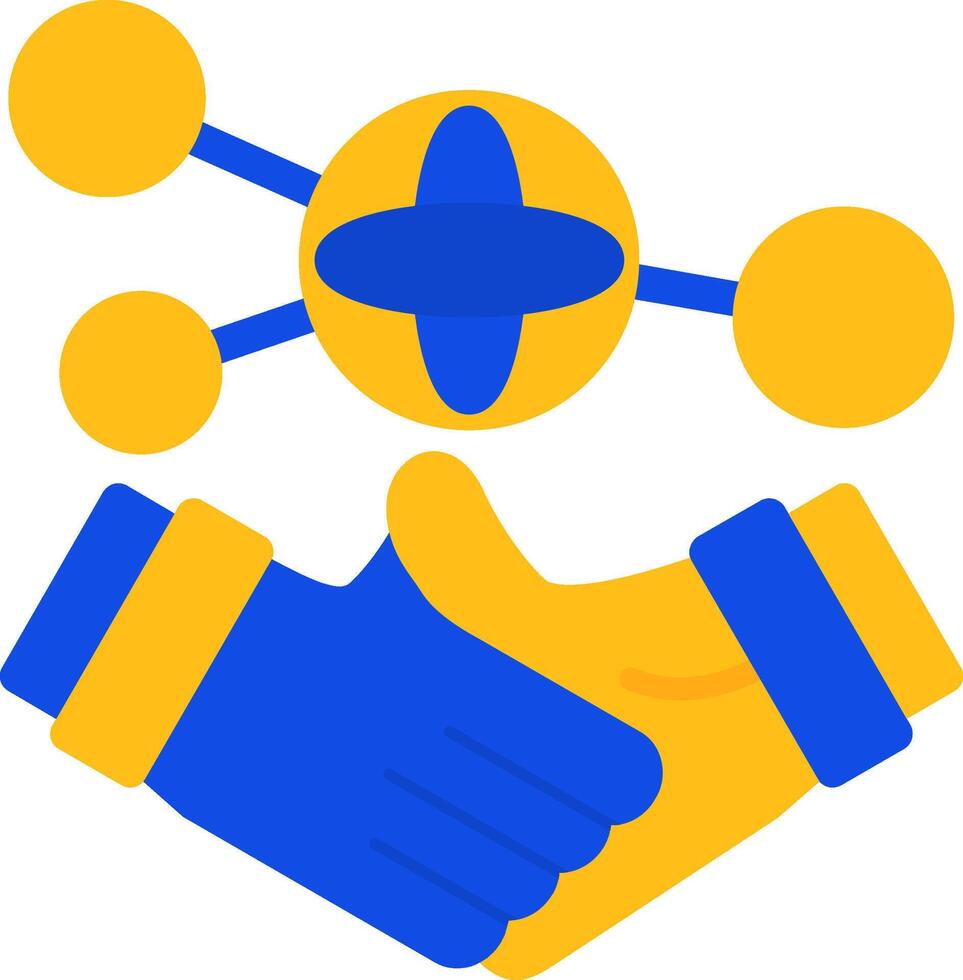 Hand holding a handshake for networking Flat Two Color Icon vector