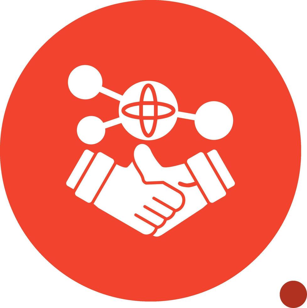 Hand holding a handshake for networking Glyph Shadow Icon vector