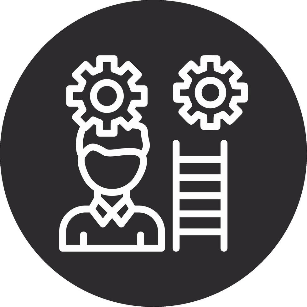 Person with a ladder for advancement Inverted Icon vector