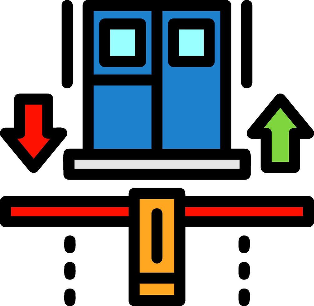 Ticket booth Line Filled Icon vector