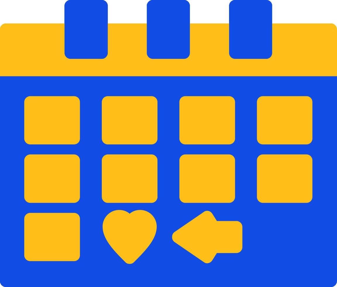 Calendar with a Save the Date marker Flat Two Color Icon vector