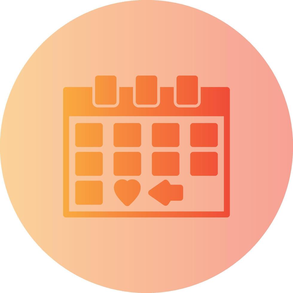 Calendar with a Save the Date marker Gradient Circle Icon vector