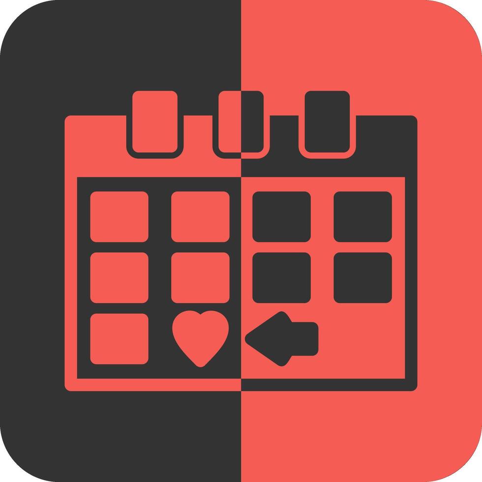 Calendar with a Save the Date marker Red Inverse Icon vector
