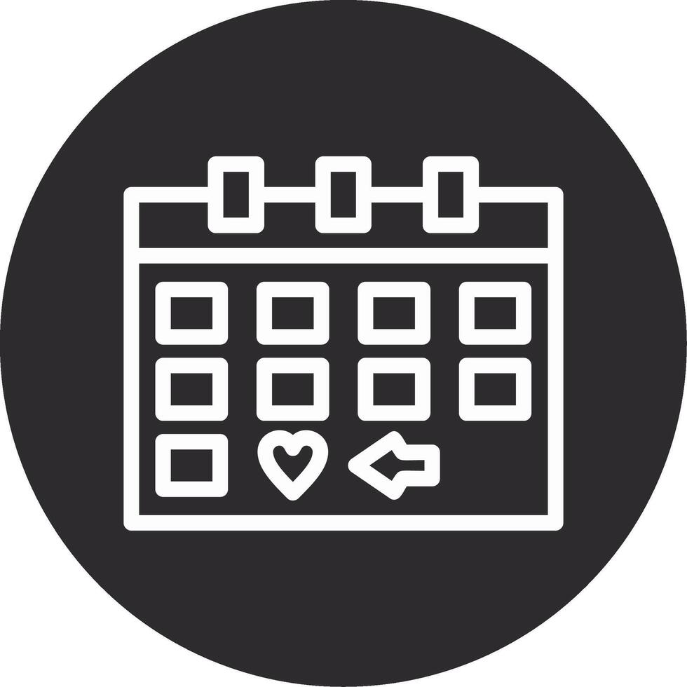 Calendar with a Save the Date marker Inverted Icon vector