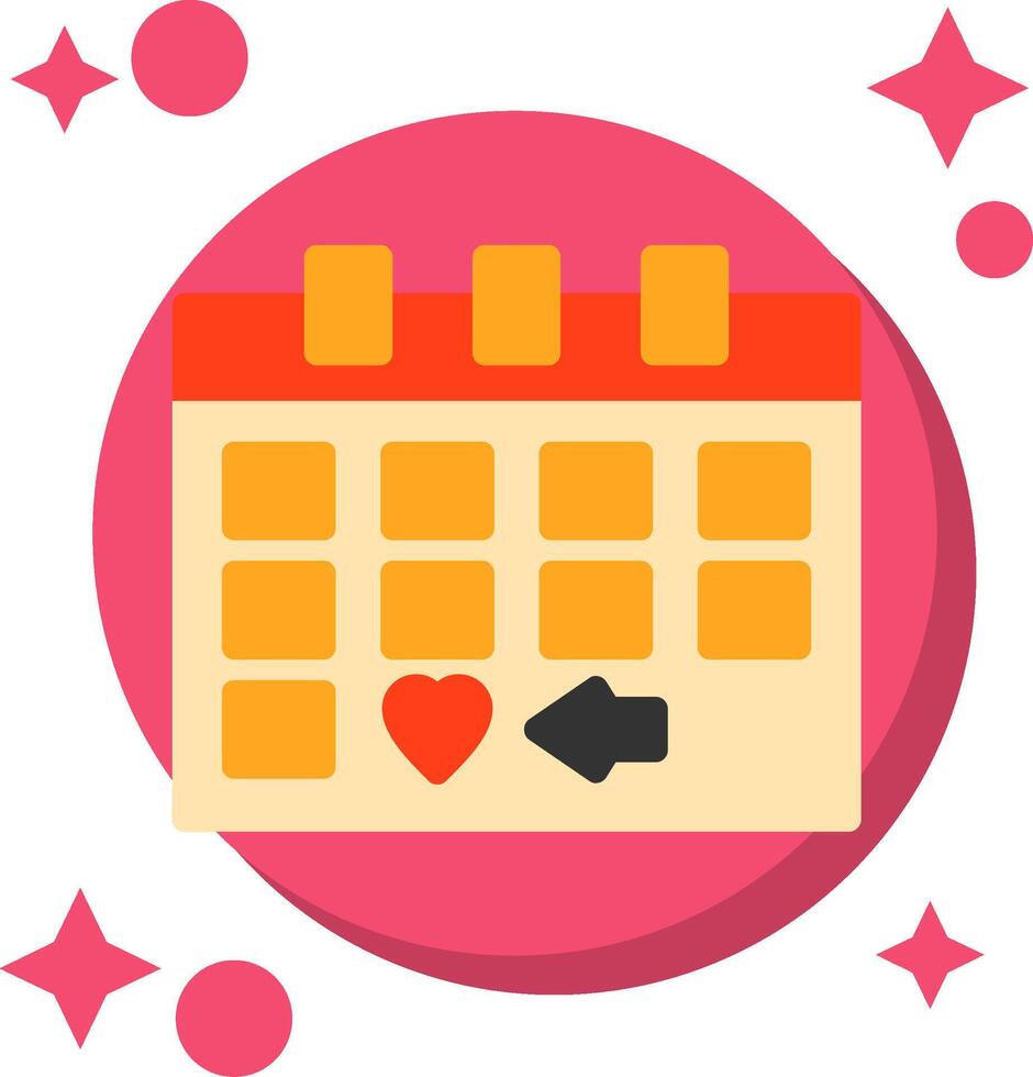 Calendar with a Save the Date marker Tailed Color Icon vector