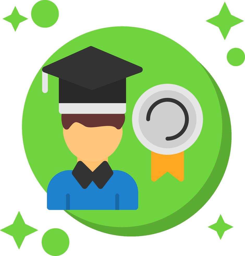 Person with a graduation cap for achievement Tailed Color Icon vector