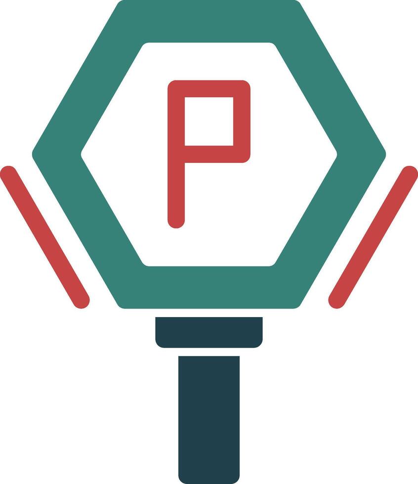 Parking sign Glyph Two Color Icon vector