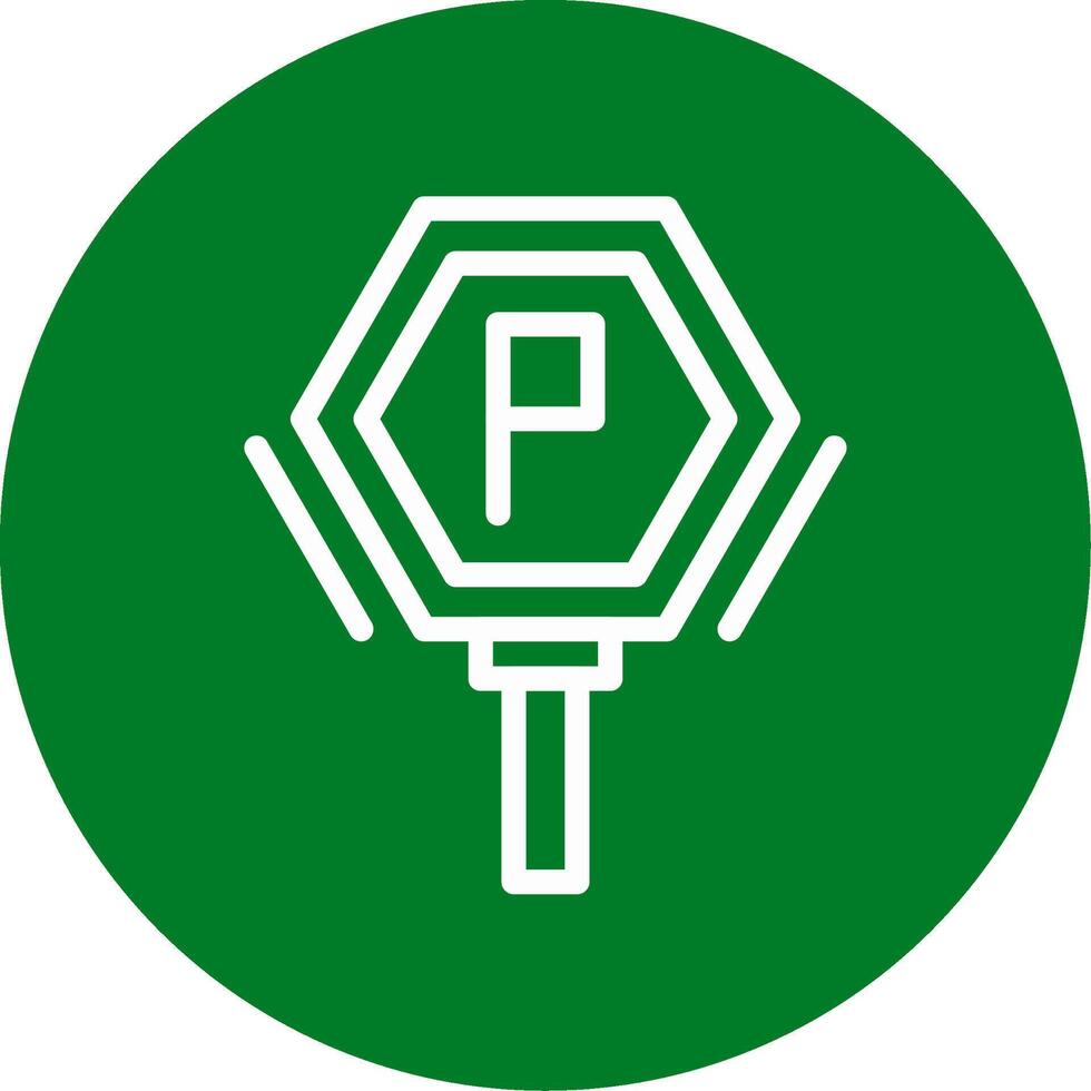 Parking sign Outline Circle Icon vector