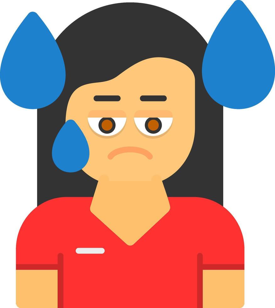 Sadness Flat Icon vector