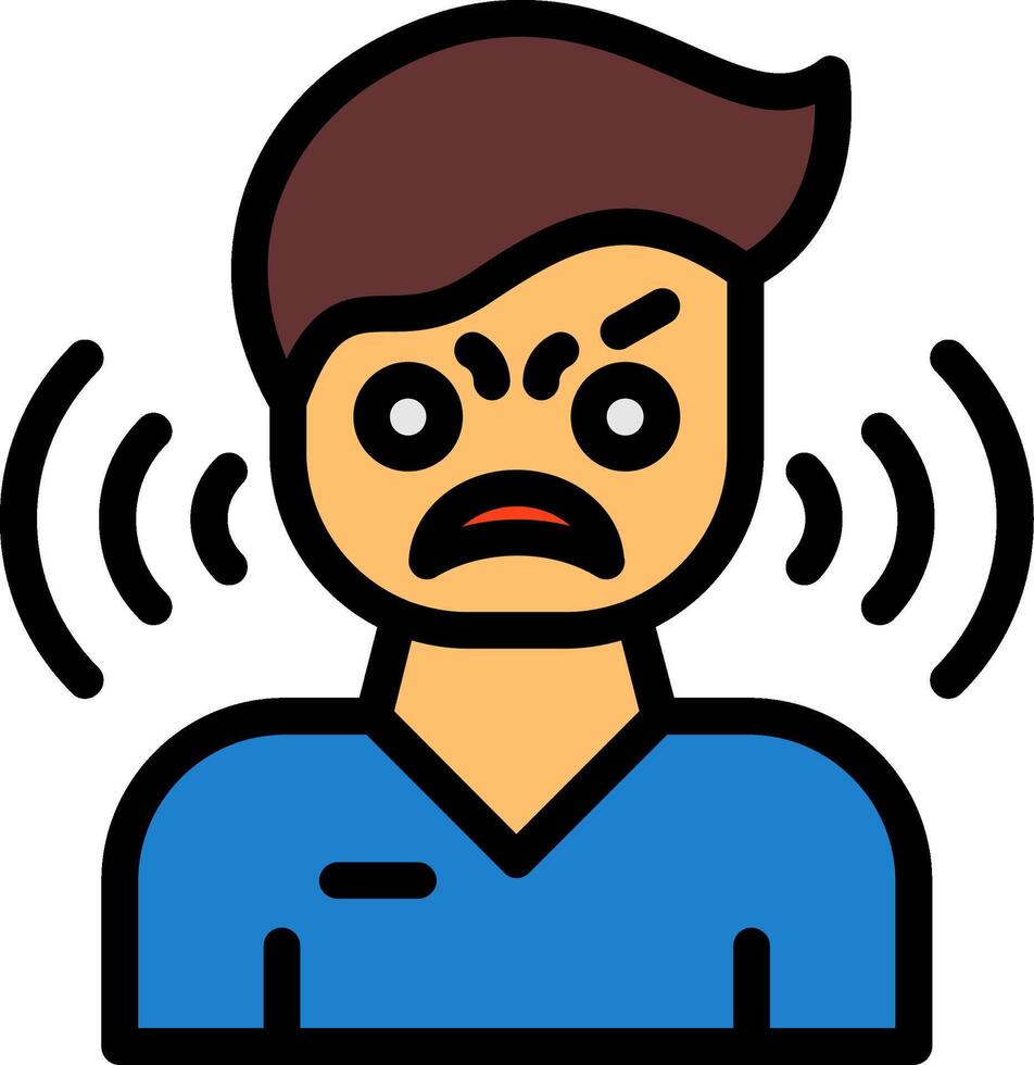 Anger Line Filled Icon vector