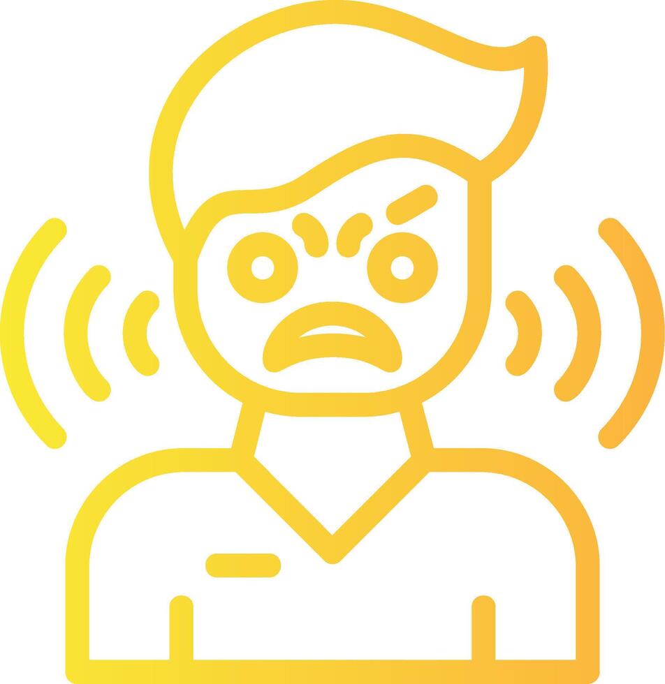 Anger Linear Gradient Icon vector