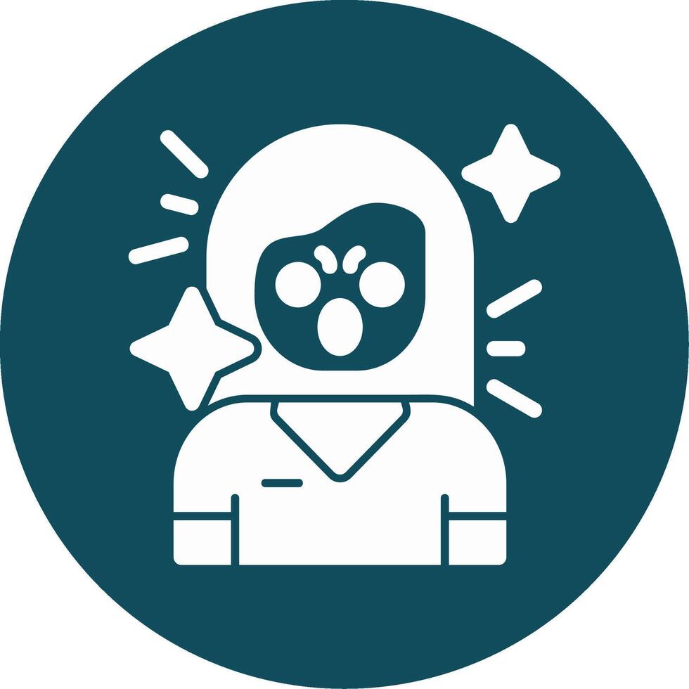 Surprise Glyph Circle Icon vector