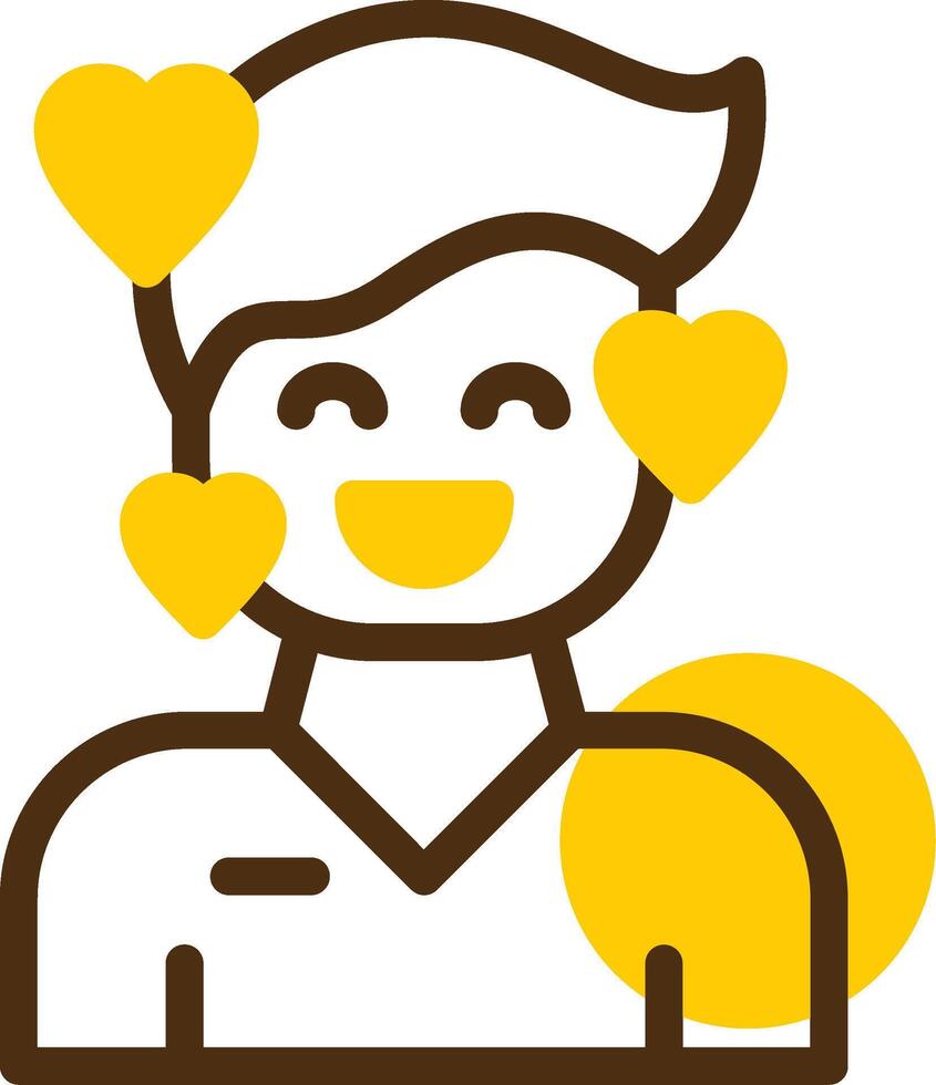 Love Yellow Lieanr Circle Icon vector