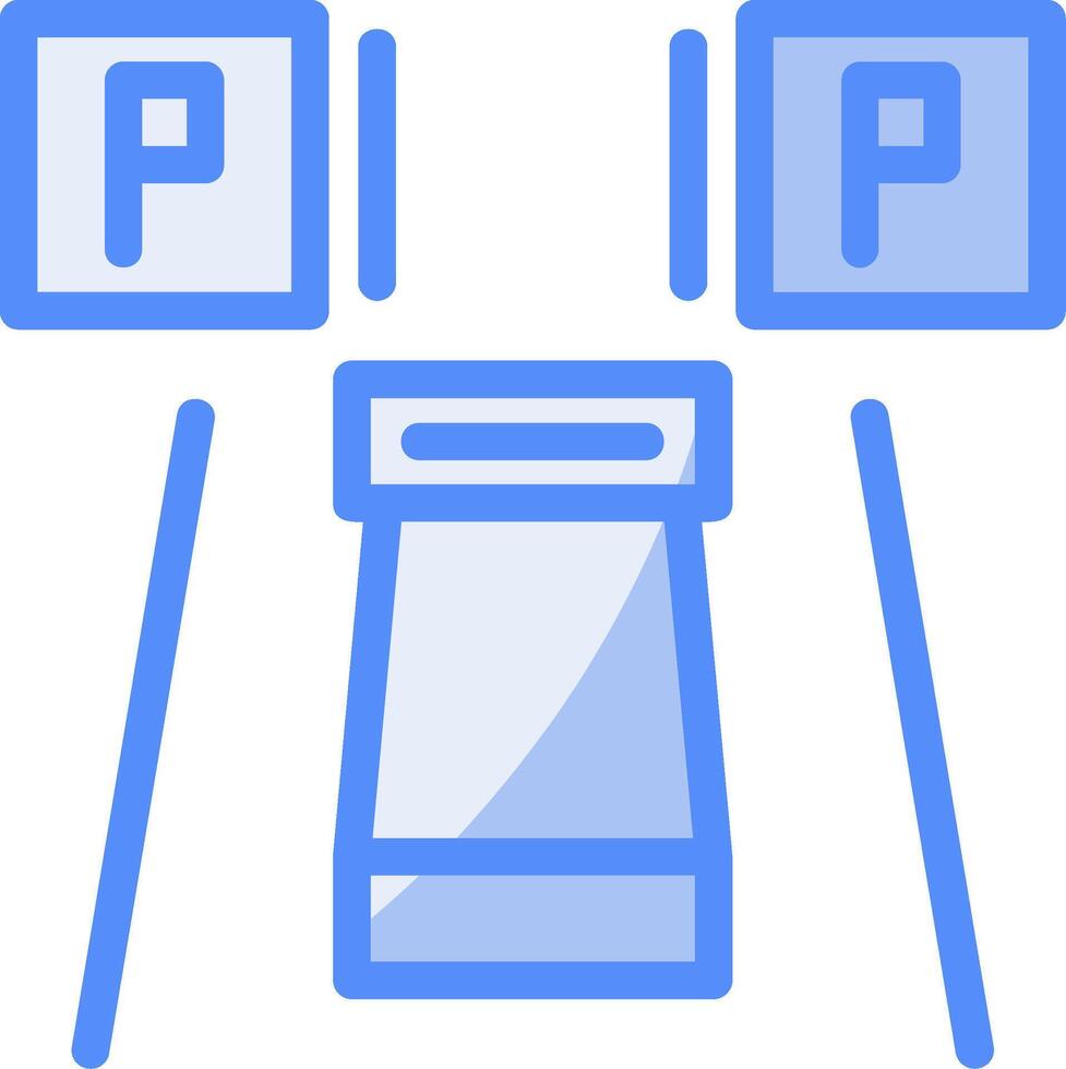 Parking reservation Line Filled Blue Icon vector