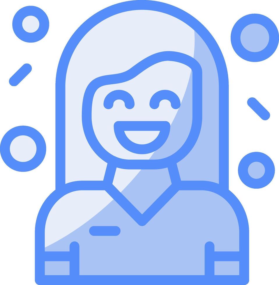 Enthusiasm Line Filled Blue Icon vector