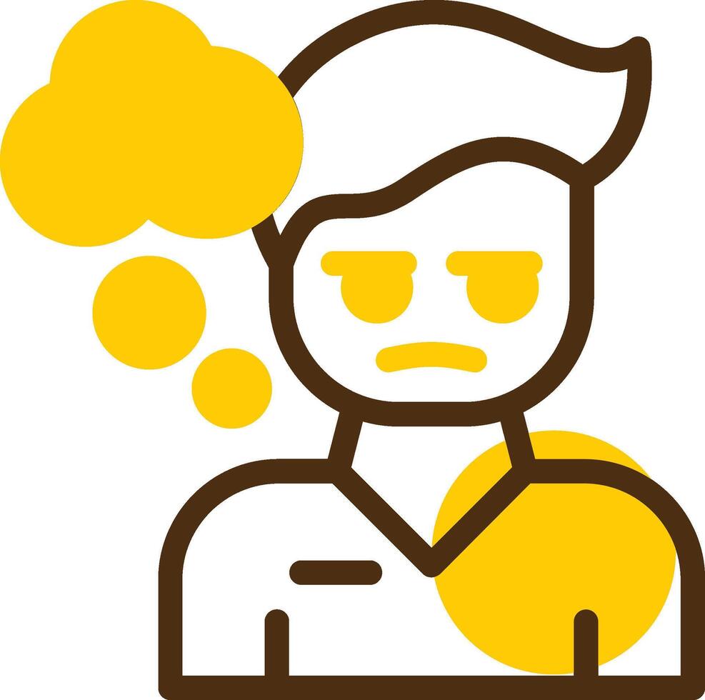 Boredom Yellow Lieanr Circle Icon vector