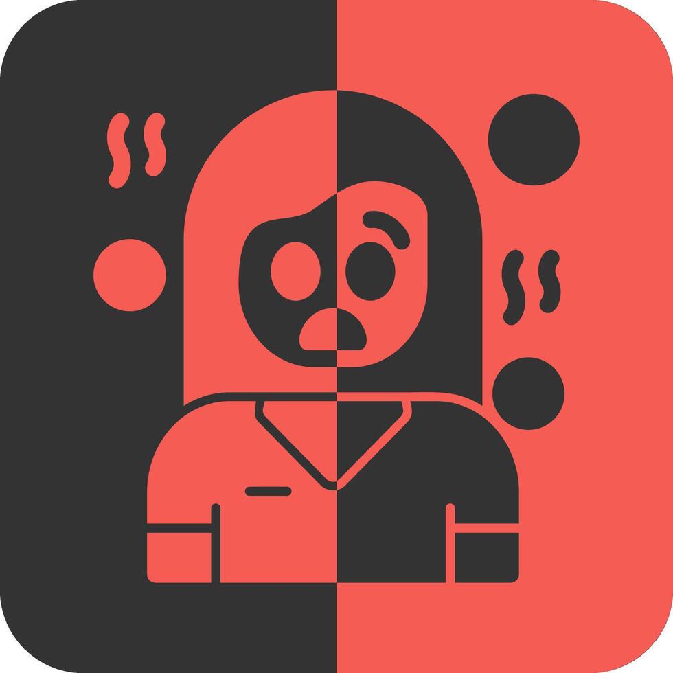 Shame Red Inverse Icon vector