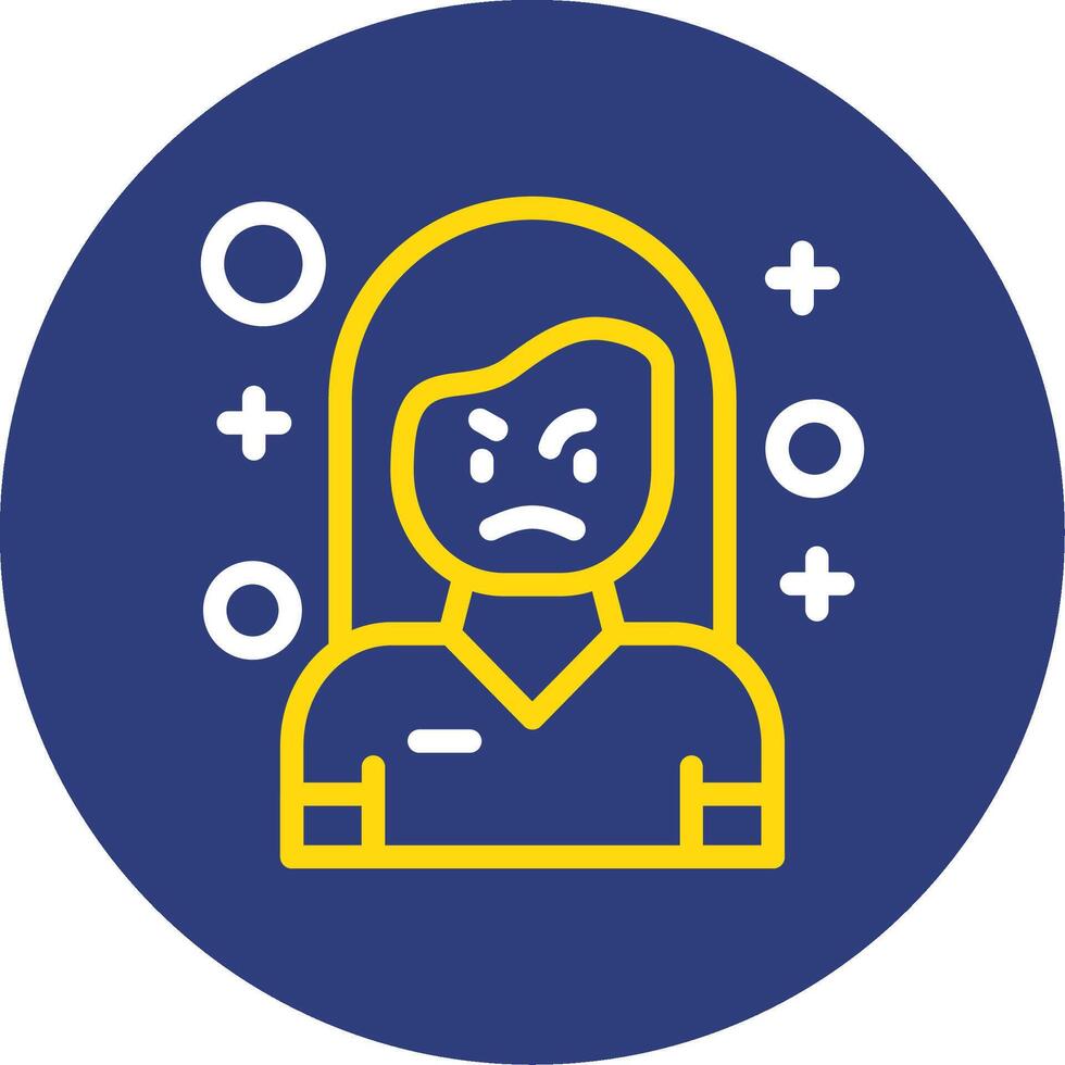 Jealousy Dual Line Circle Icon vector