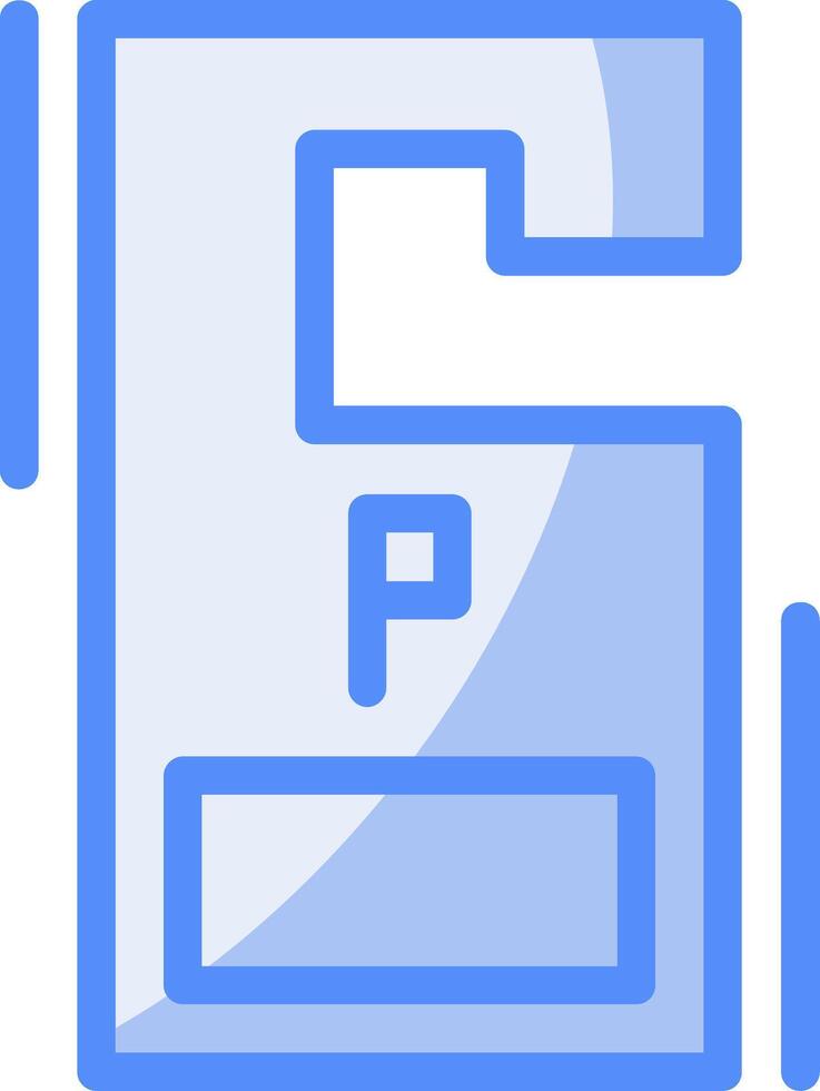 Parking permit Line Filled Blue Icon vector