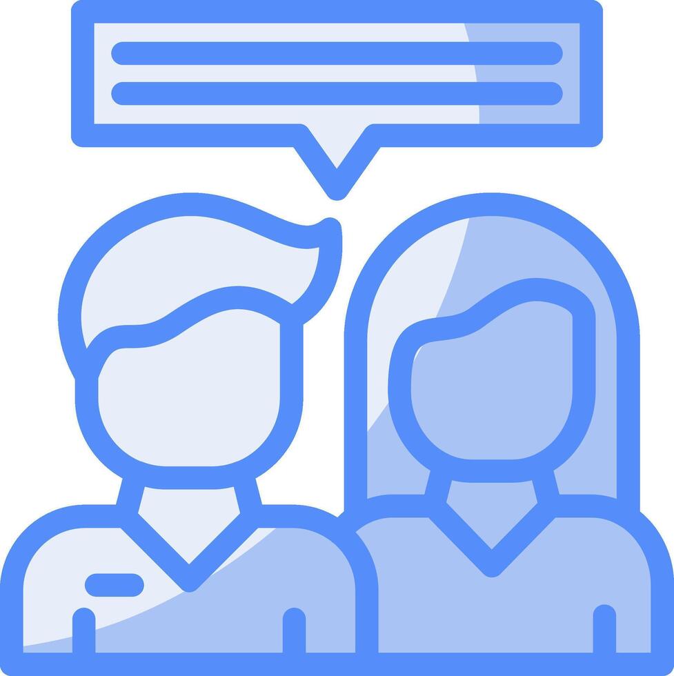 Sympathy Line Filled Blue Icon vector