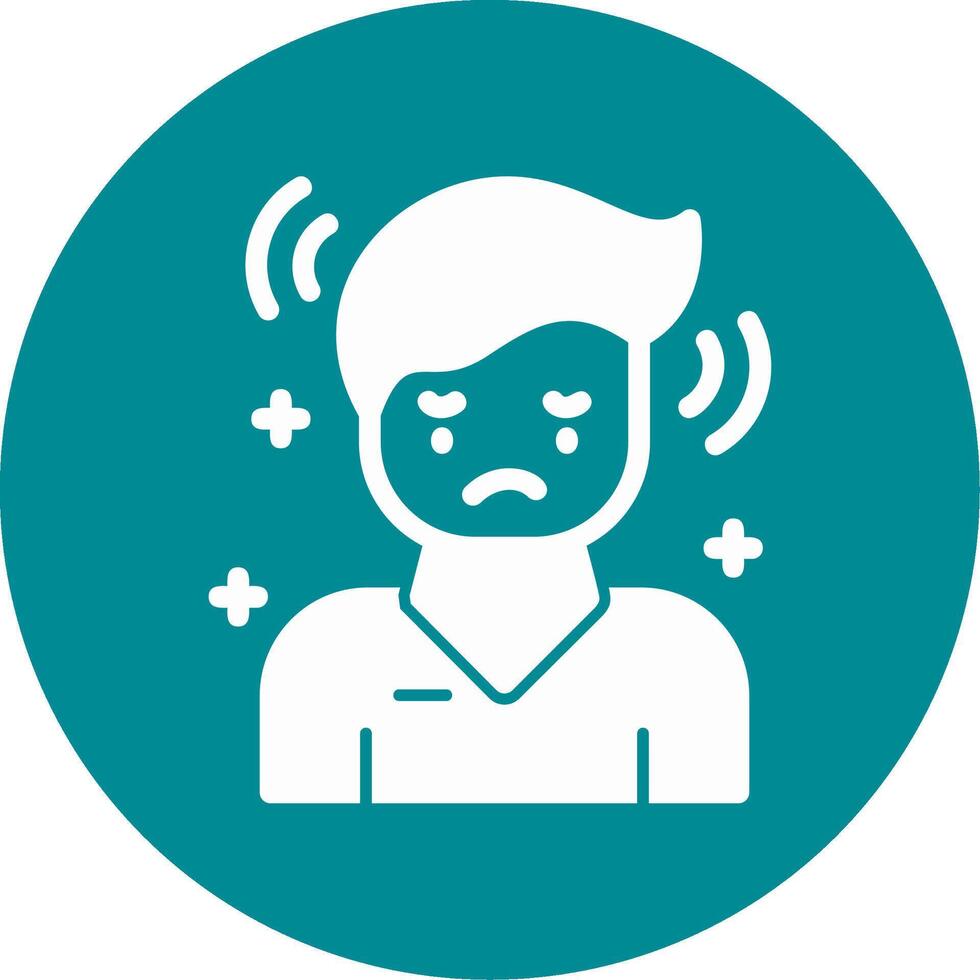 Regret Glyph Circle Icon vector