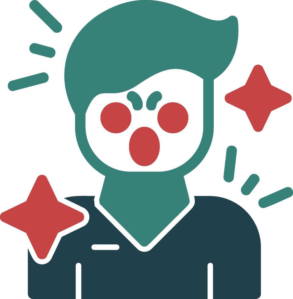 Surprise Glyph Two Color Icon vector