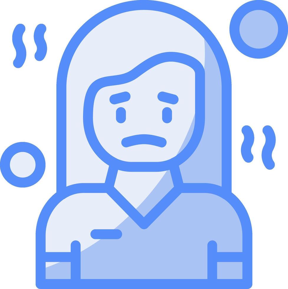 Disappointment Line Filled Blue Icon vector