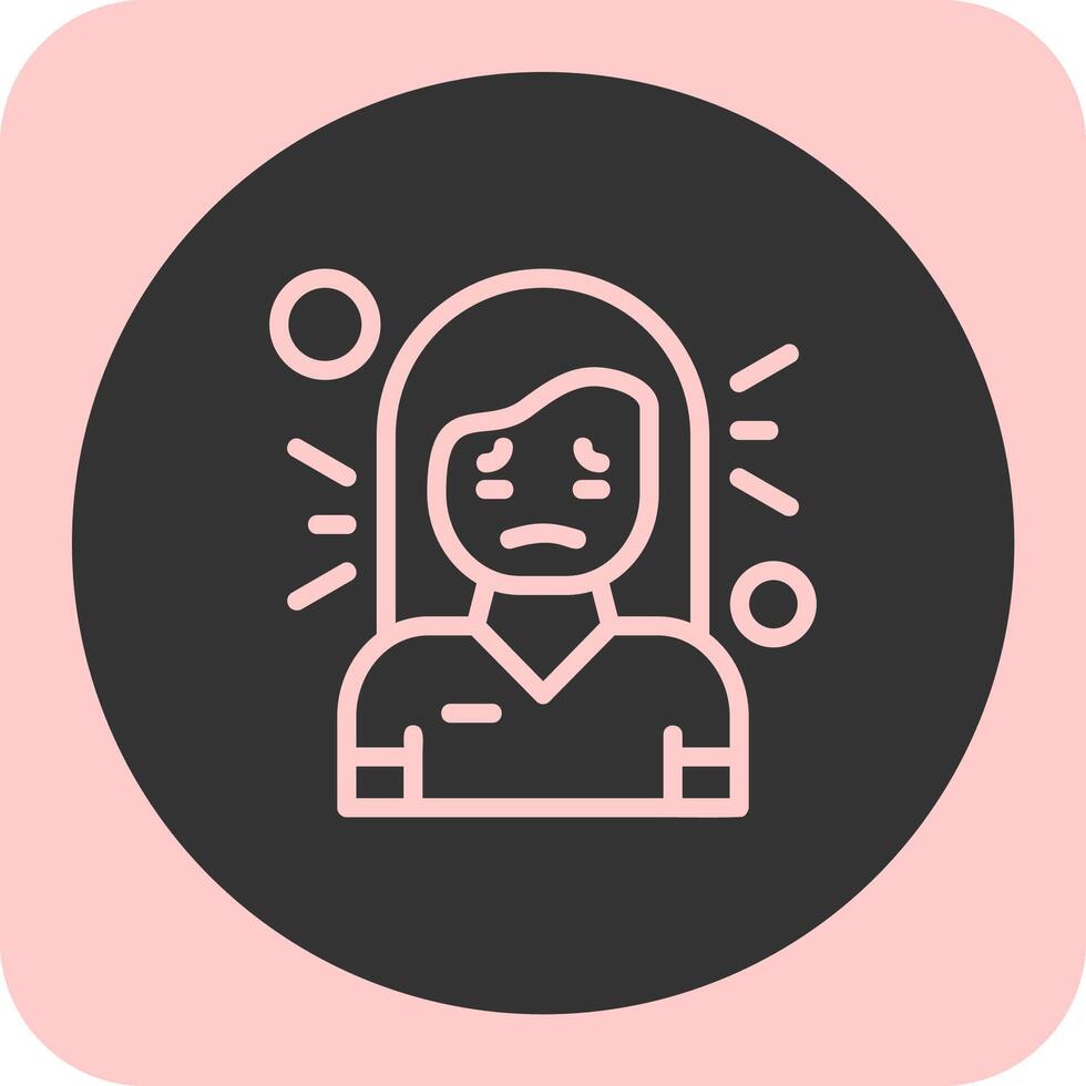 Loneliness Linear Round Icon vector