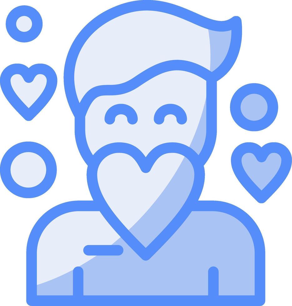 Compassion Line Filled Blue Icon vector