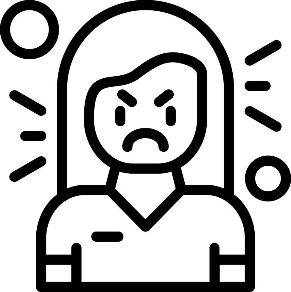 Resentment Line Icon vector