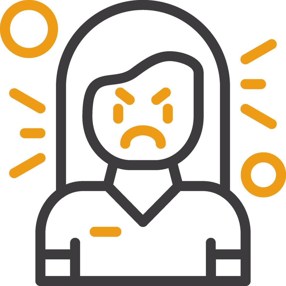 Resentment Glyph Two Color Icon vector