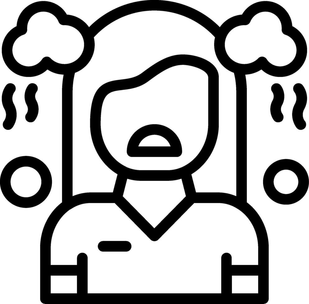 Sorrow Line Icon vector