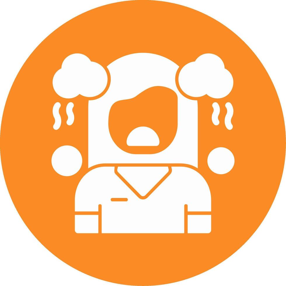 Sorrow Line Two Color Icon vector