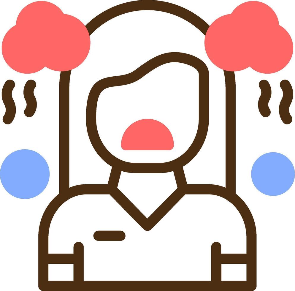 Sorrow Color Filled Icon vector